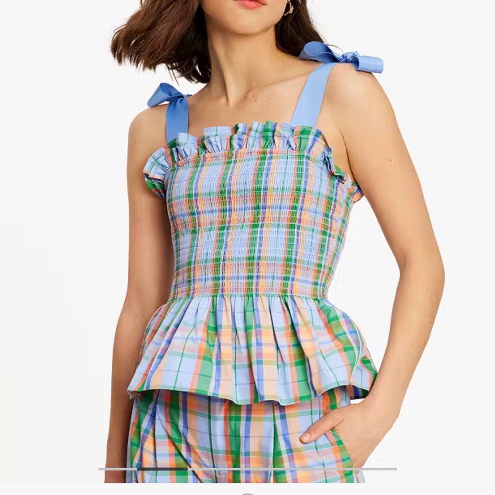 Kate Spade Colorful Plaid Sleeveless Top
